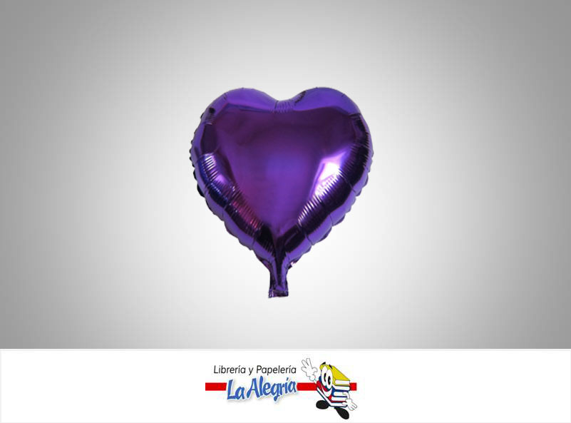 GLOBO FOIL 10'' CORAZON VIOLETA UND    