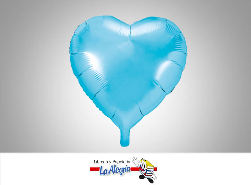 GLOBO FOIL 16'' CORAZON AZUL CIELO UND    