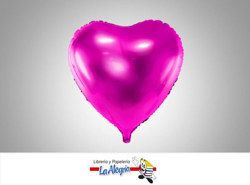 GLOBO FOIL 16'' CORAZON FUCSIA UND    