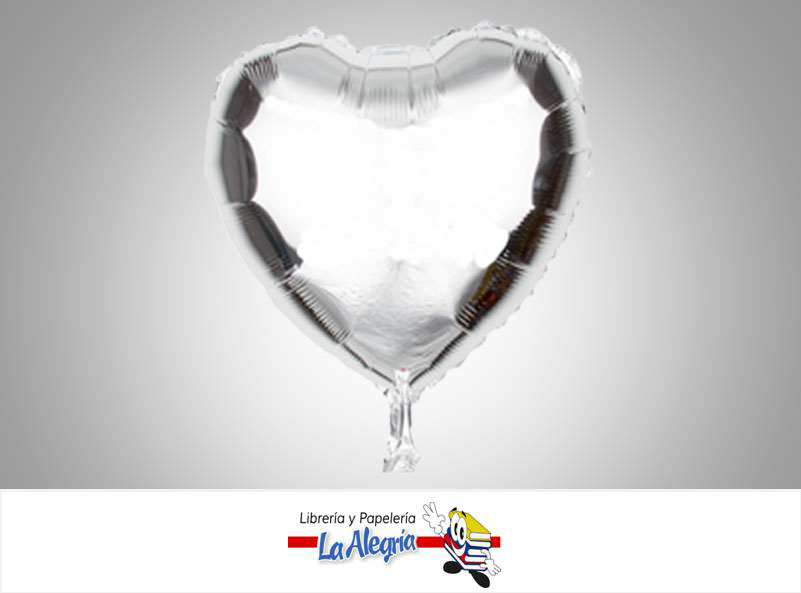 GLOBO FOIL 16'' CORAZON PLATA UND    