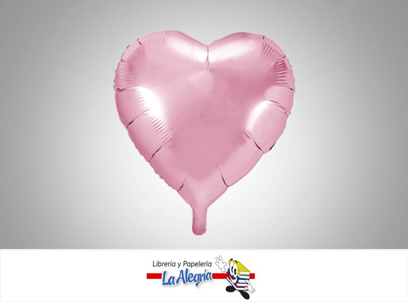 GLOBO FOIL 16'' CORAZON ROSADO UND    