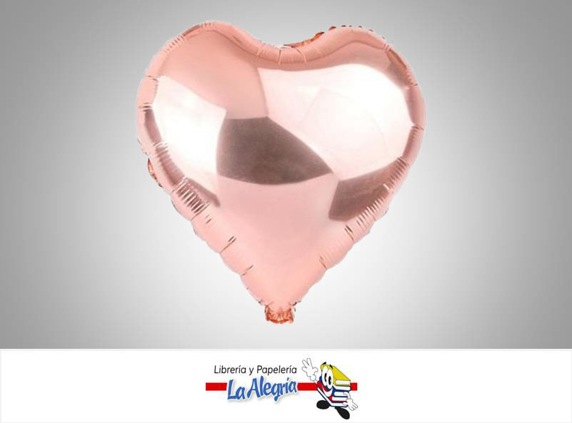 GLOBO FOIL 16'' CORAZON ORO ROSA UND    