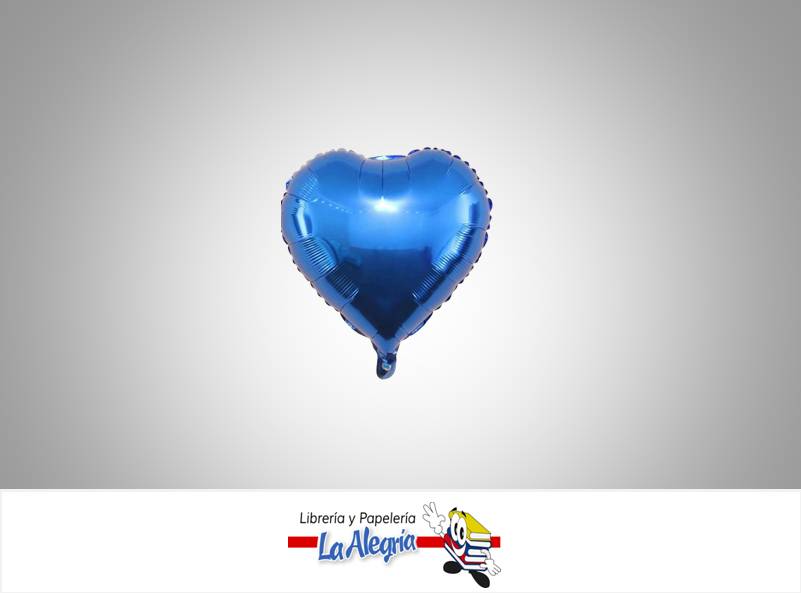 GLOBO FOIL 18'' CORAZONAZUL METAL UND    