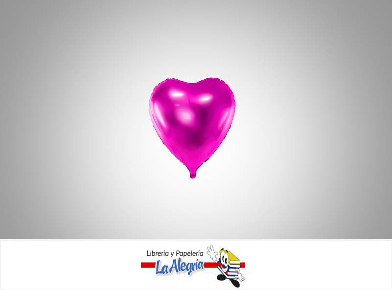 GLOBO FOIL 5'' CORAZON FUCSIA UND    