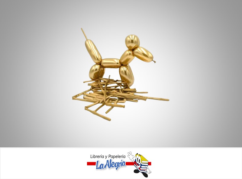 GLOBO MIL FIGURA METAL DORADO 100UND    