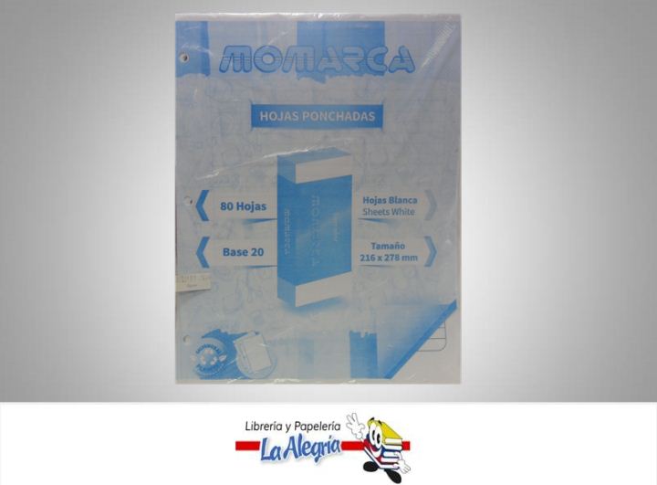 HOJA PONCHADA 1 LINEA 80 HOJAS 21,6X27,8CM MARCA MAYKA