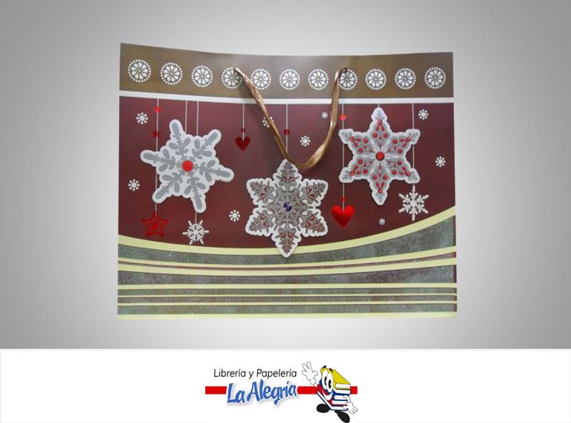 BOLSA REGALO 3D 33X43 D/NAVIDAD MARCA S/M   