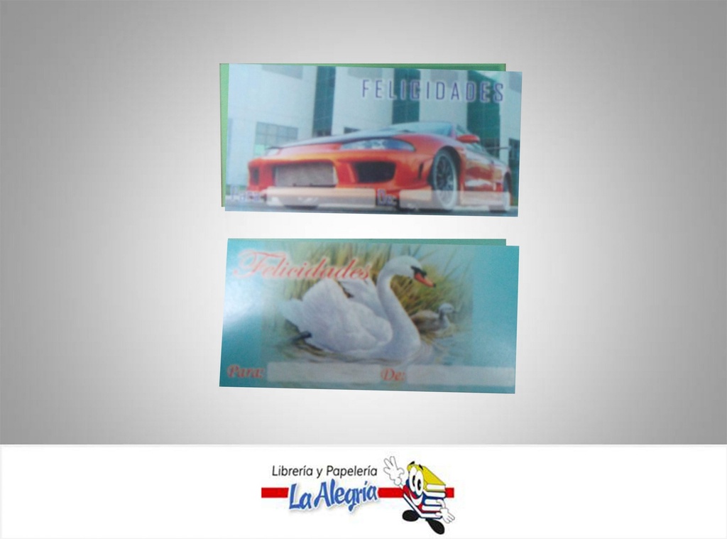 TARJETA DE REGALO 7,3X3,6 CM VARIADO UND MARCA S/M   