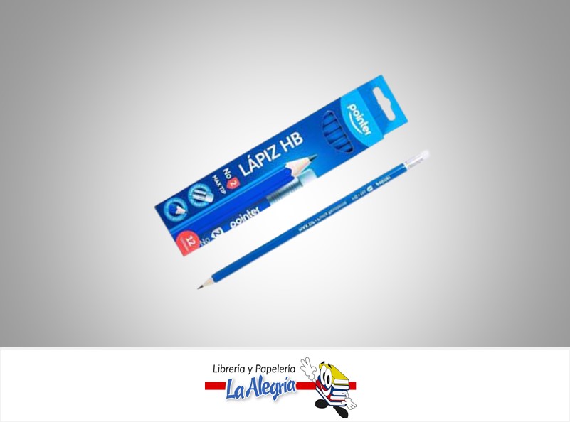 LAPIZ GRAFITO N2 HB HEXAGONAL AZUL CAJA MARCA POINTER   