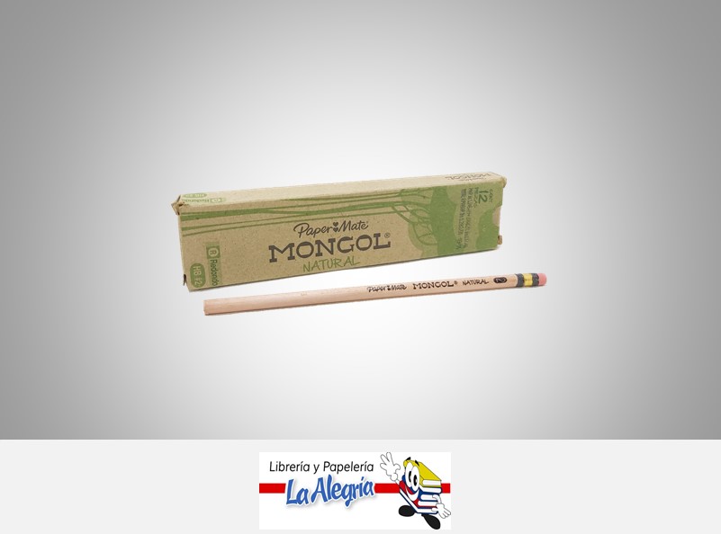 LAPIZ DE GRAFITO MONGOL NATURAL N2 HB UND MARCA MONGOL