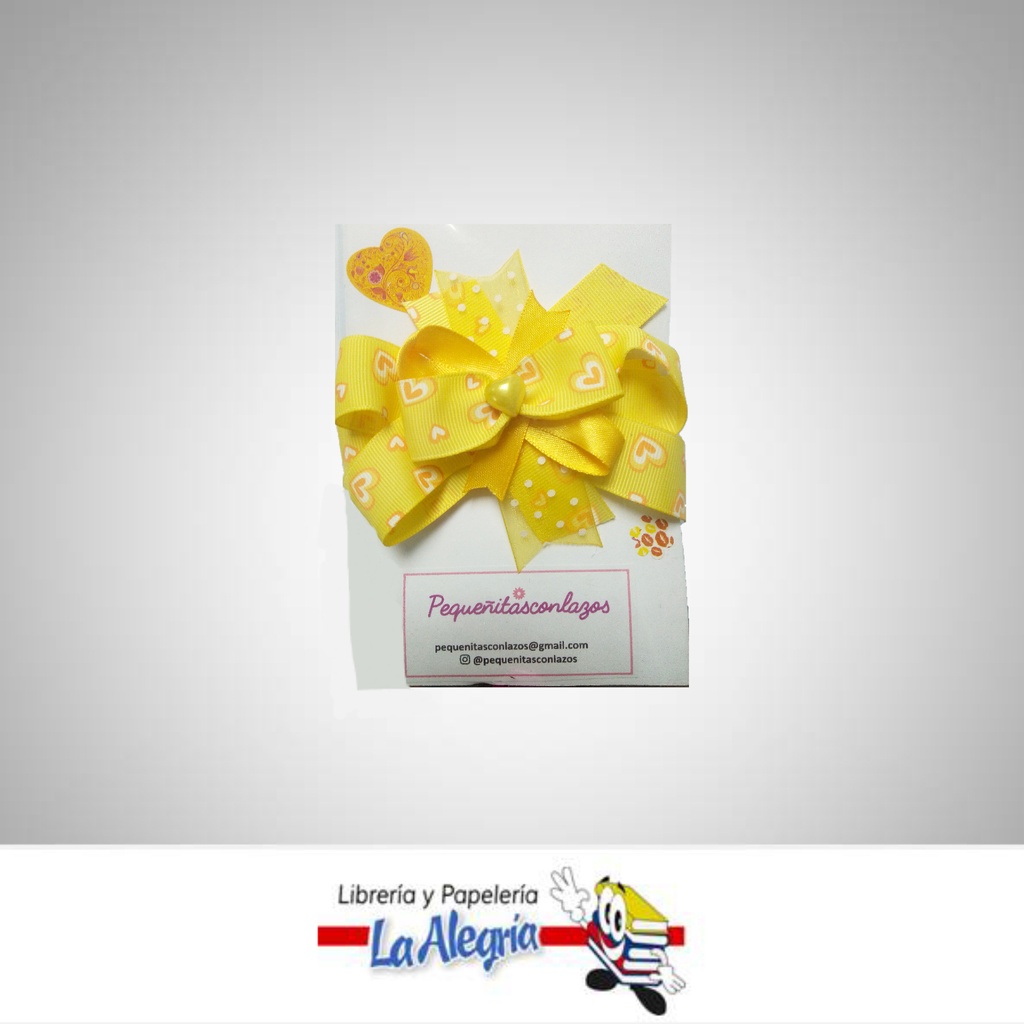 LAZO DE NINA GRANDE AMARILLO UND MARCA PEQUEÑIAS CON LAZOS   