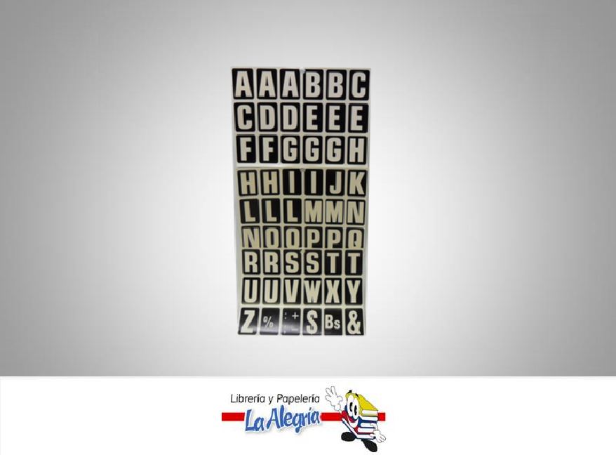 ETIQUETA LETRAS 3,3X2,2CM NEGRA 54UND MARCA STAR   