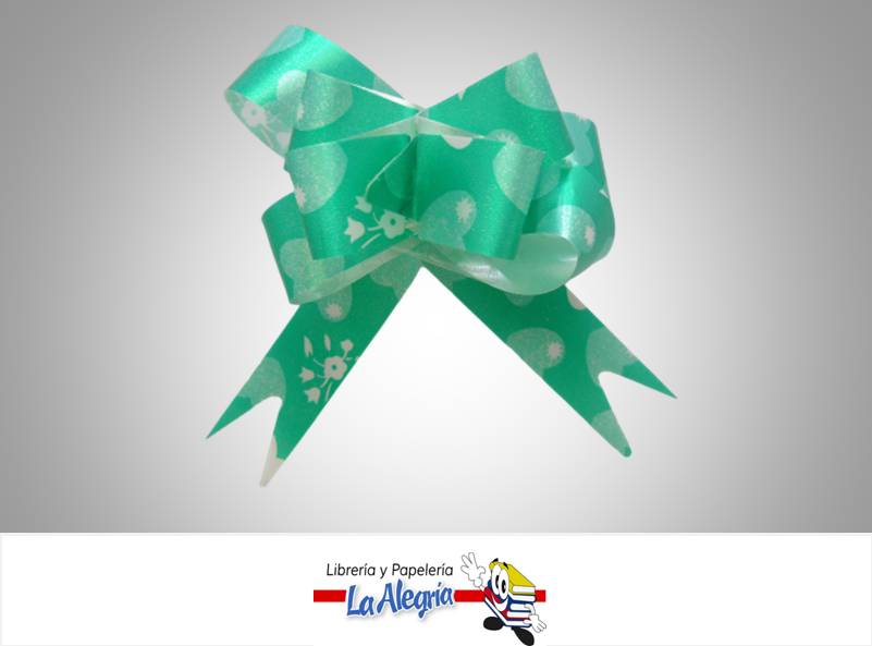 LAZO MAGICO 18X390MM VERDE/CORAZON UND MARCA HAND DRAW FLOWER   