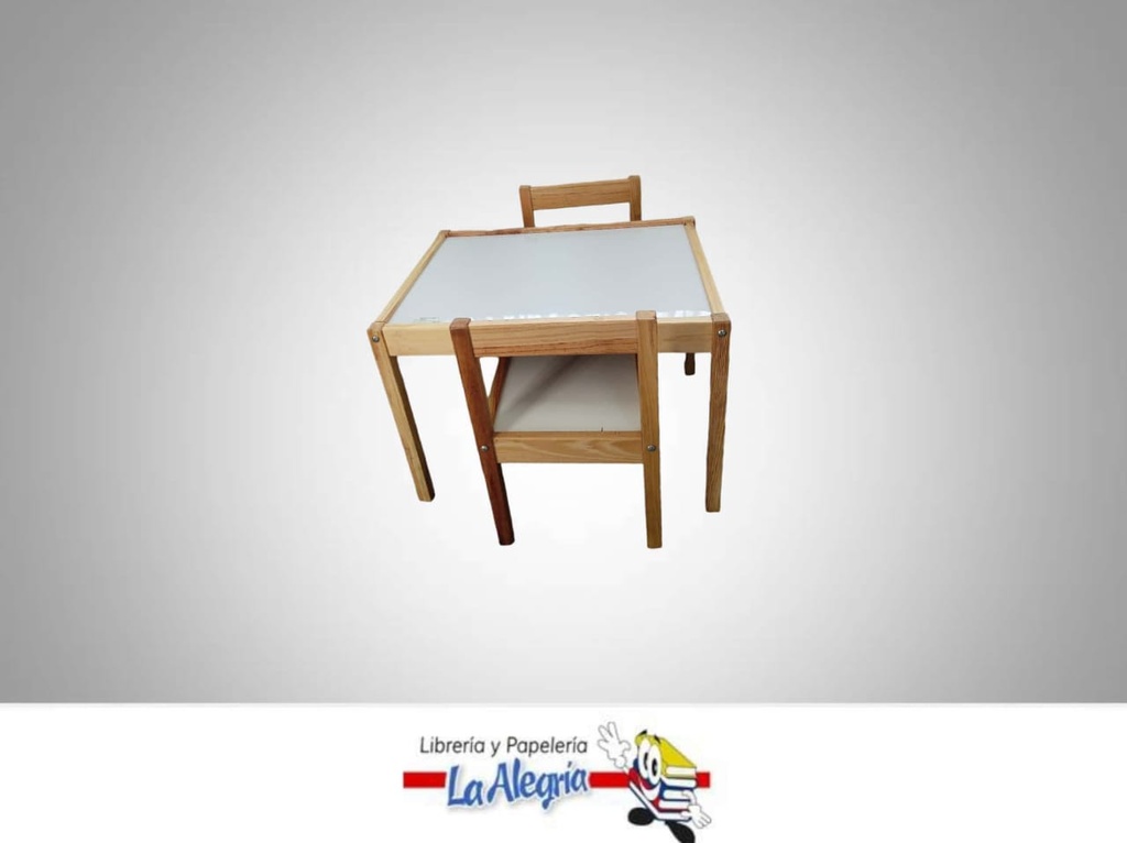 MESA MADER/ACRILI 43X62X46 CM C/2 SILLA MARCA S/M   