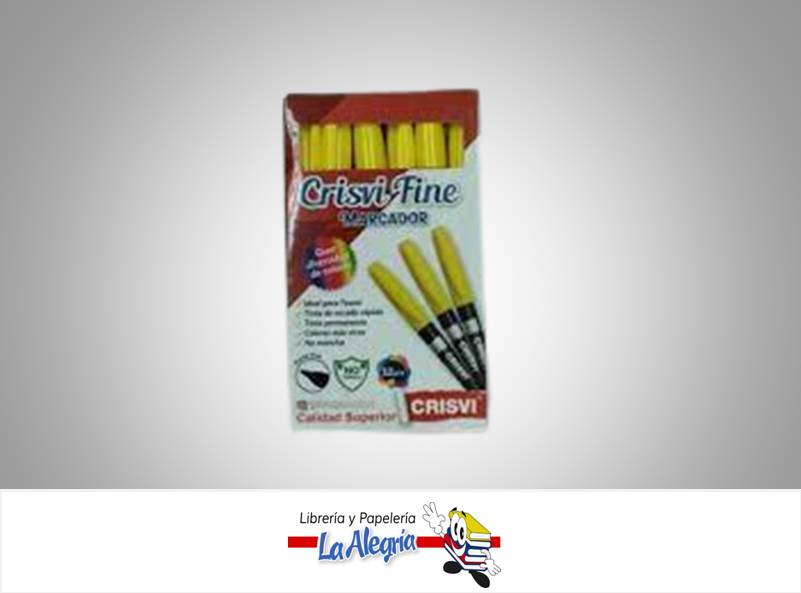 MARCADOR PUNTA FINA AMARILLO UND MARCA CRISVI   