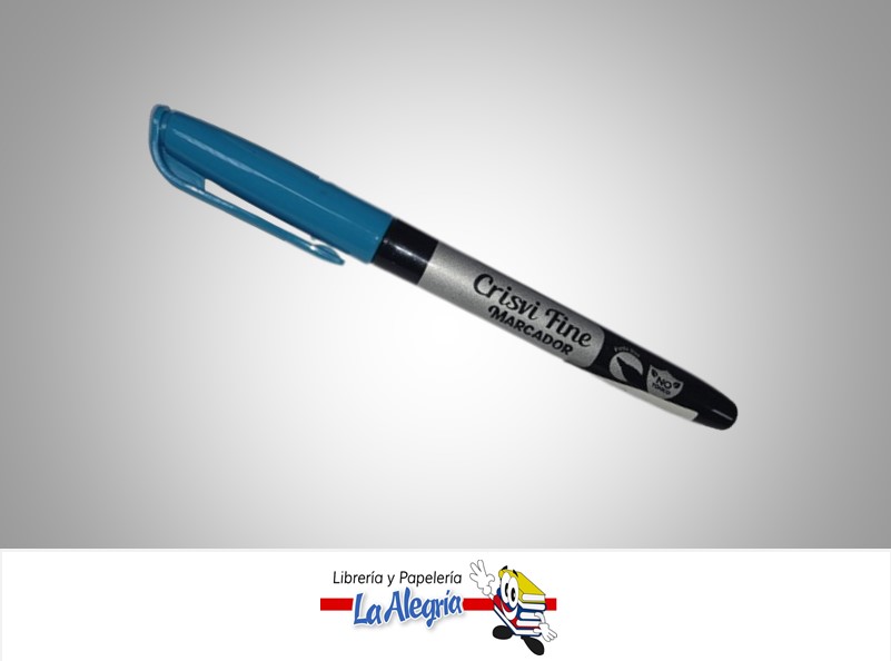 MARCADOR PUNTA FINA AZUL TURQUESA UND MARCA CRISVI   