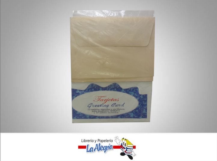 TARJETA C/SOBRE BLANCO 26X18,5CM 10PIEZA MARCA GREETING CARD   