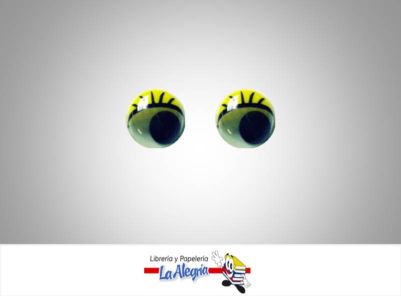 OJO LOCO REDONDO PESTANA10MM AMARILLO UN MARCA S/M   
