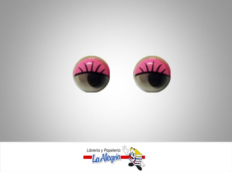 OJO LOCO REDONDO PESTANA 10MM ROSADO UND MARCA S/M   