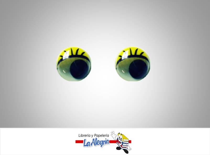 OJO LOCO REDONDO PESTANA 12MM AMARILLO U MARCA S/M   