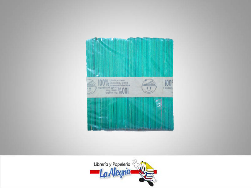 PALETA MADERA 130X10XMM VERDE 50UND MARCA S/M   
