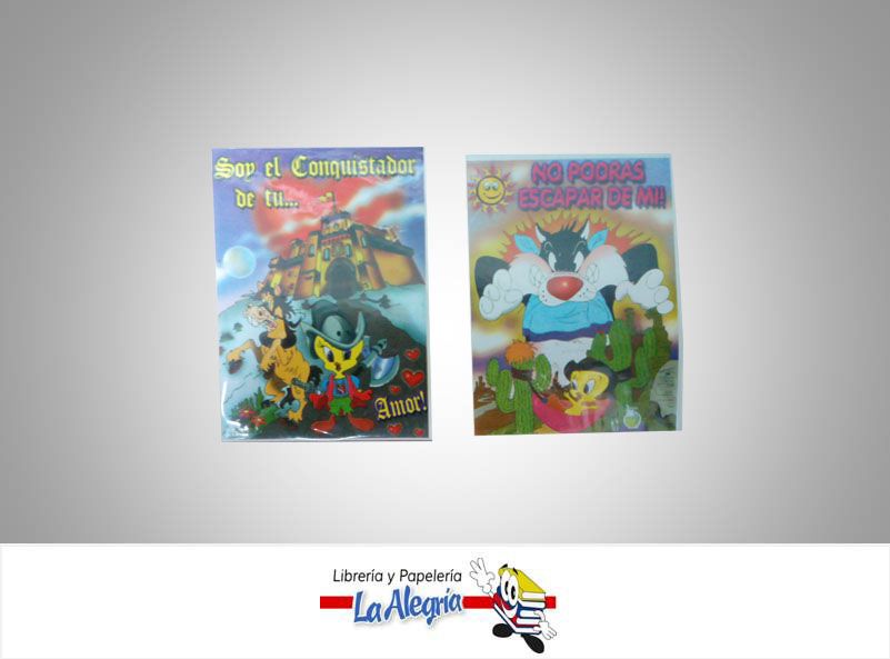 TARJETA DE REGALO 5,5X9 CM LOONEY TOONS MARCA S/M   