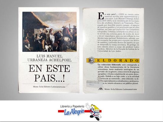 EN ESTE PAIS TEMATICA NOVELAS AUTOR URBANEJA, LUIS EDITORIAL PANAPO