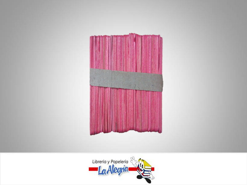PALETA MADERA 130X10XMM ROJO 50UND MARCA S/M   
