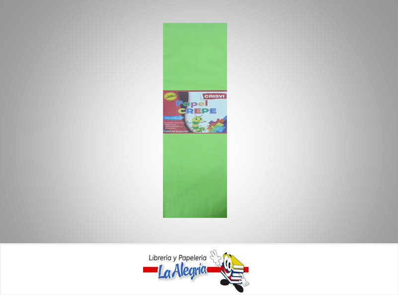 PAPEL CREPE 50X200 CM VERDE LIMON UND MARCA CRISVI   