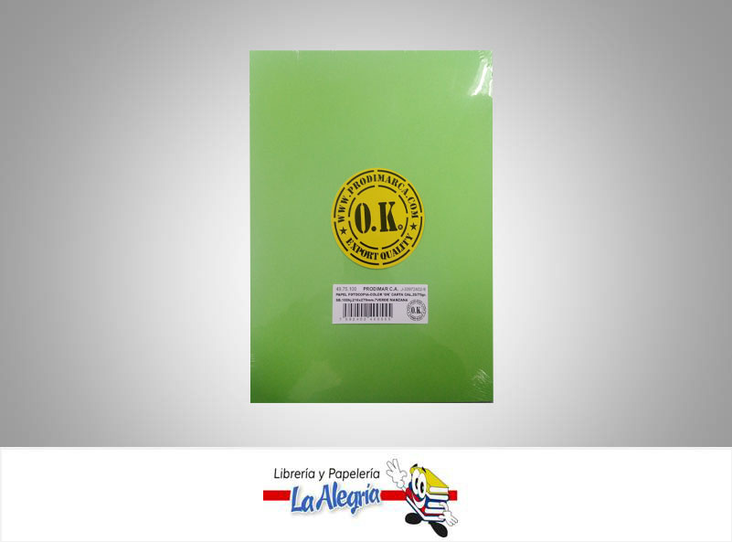 PAPEL CARTA CAL 20/75GR VERDE NEON UND MARCA OK