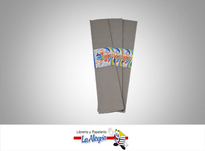 PAPEL CREPE 50X200 CM GRIS UND MARCA OFFICE PRO   