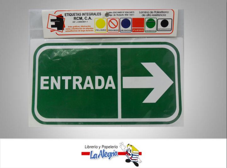 SENAL ENTRADA DERECHA 13,5X18,5CM MARCA ETINCA   