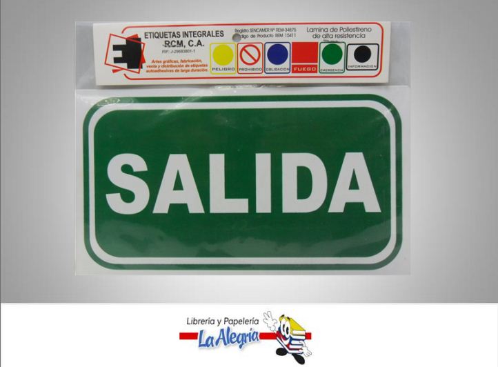 SENAL SALIDA 13,5X18,5CM MARCA ETINCA   