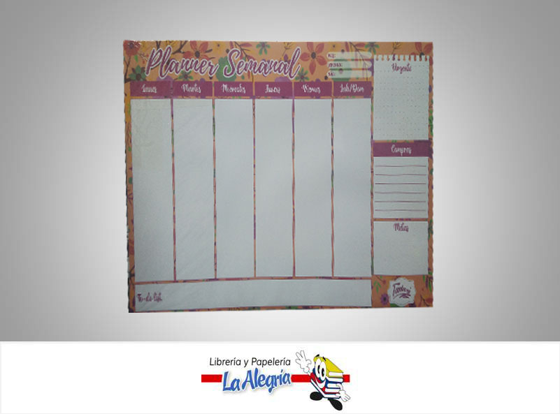 PLANIFICADOR SEMANAL ESCRITORIO PARAMO 40X22 MARCA PARAMO