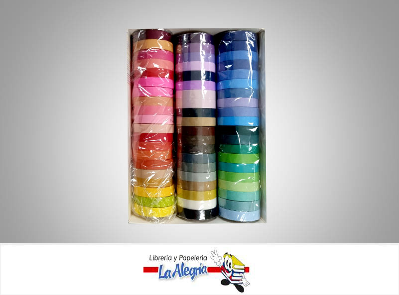 CINTA WASHI TAPE 8MMX4MM RAINBOW UND  MARCA S/M