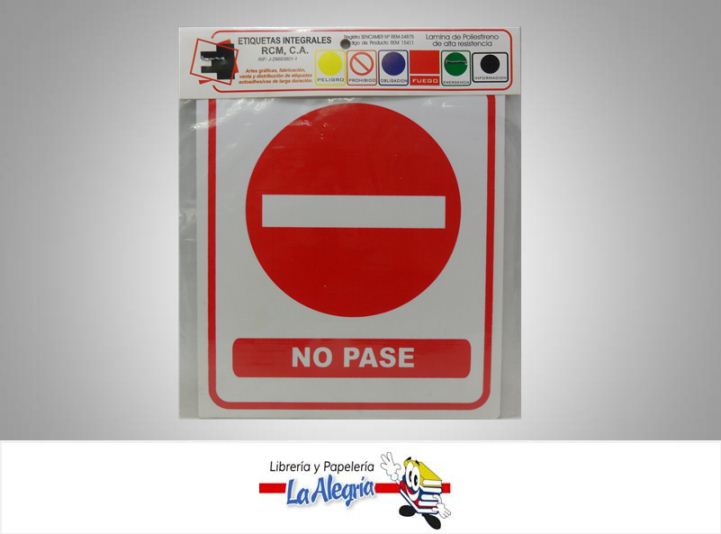 SENAL NO PASE 24X19,5CM MARCA ETINCA   