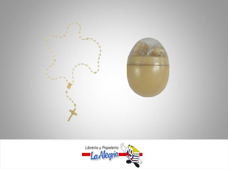 ROSARIO DE MANO PLASTICO 26 CM BEIGE MARCA S/M   