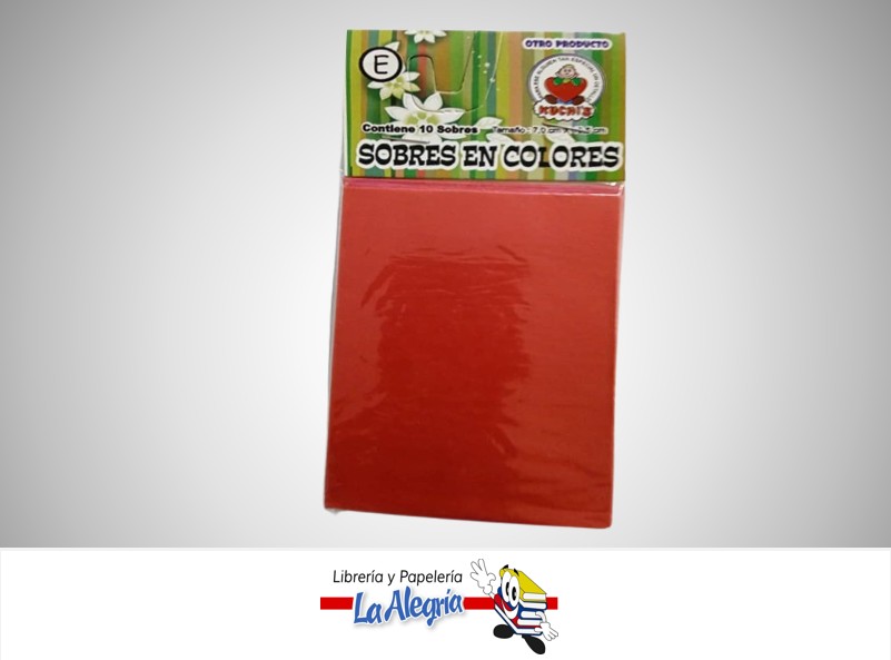 SOBRE # 3 10,8X7,1 CM ROJO UND MARCA CROMO DISEÑOS