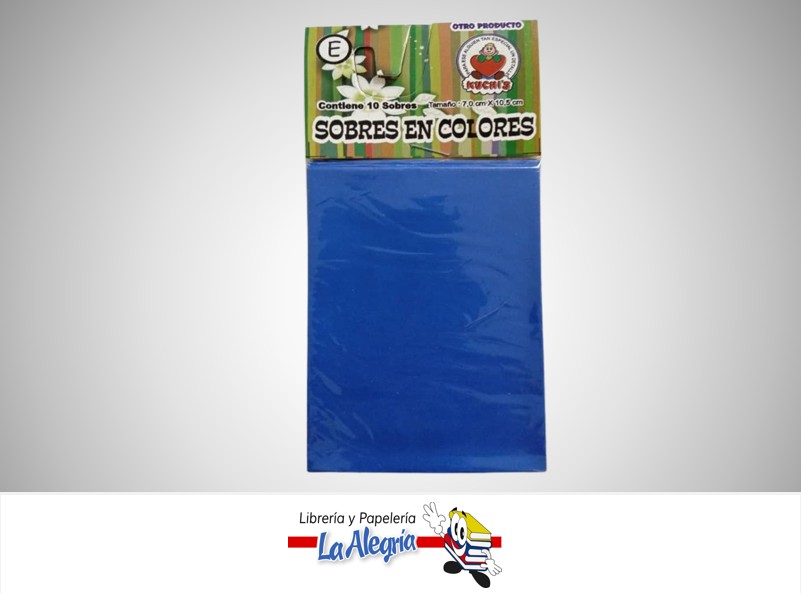 SOBRE # O3 10,8X7,1 CM AZUL UND MARCA CROMO DISEÑO