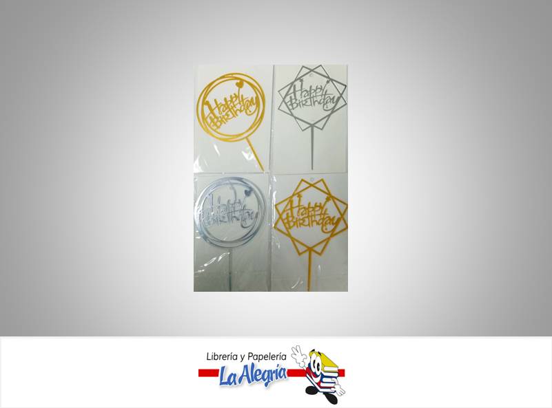 TOPPER ACRILICO 1MM PLATEADO/DORADO UND MARCA S/M   