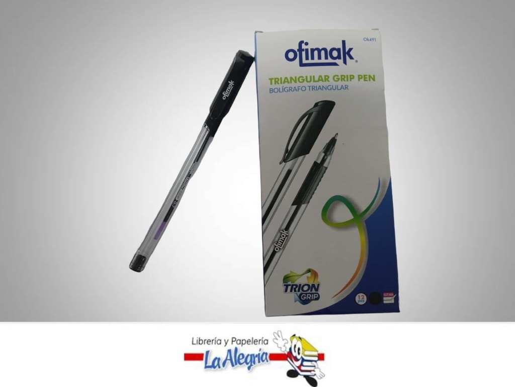 BOLIGRAFO GEL 0.7 C/TAPA OK491 NEGRO UND MARCA OFIMAK   
