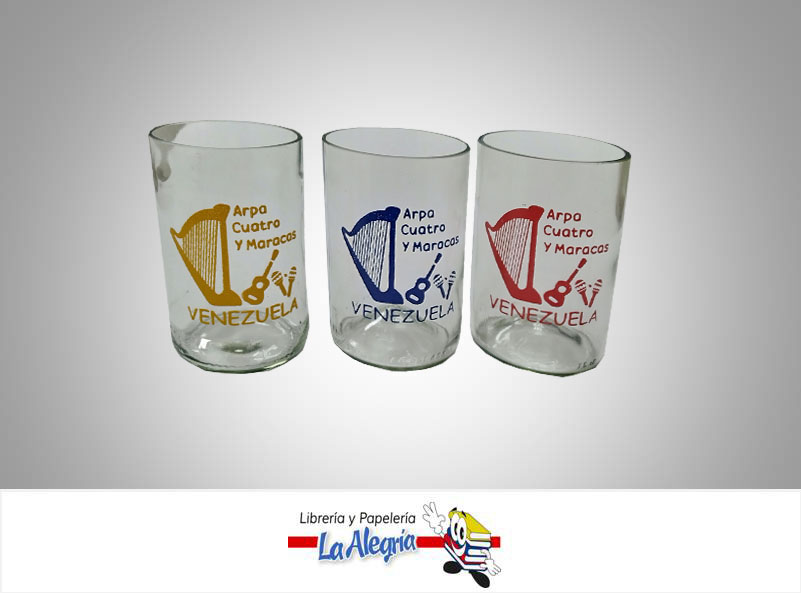 VASO VIDRIO ARPA,CUATRO,MARACAS UND MARCA S/M   