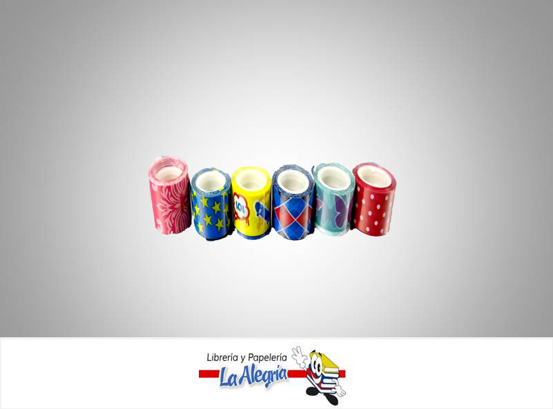 CINTA WASHI TAPE 1.2X2.8 MM ESTAMPADA UND MARCA POINTER