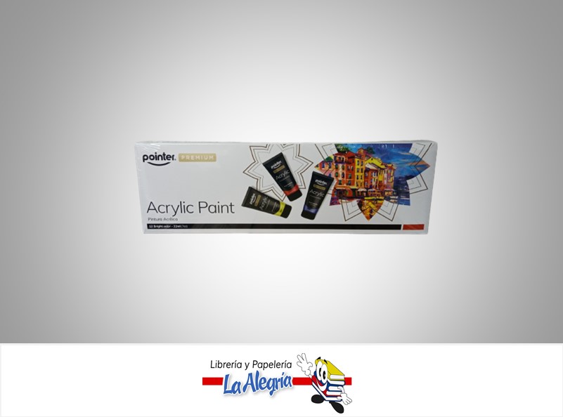 PINTURA ACRILICA  PREMIUN  22ML 12 COLORES MARCA POINTER