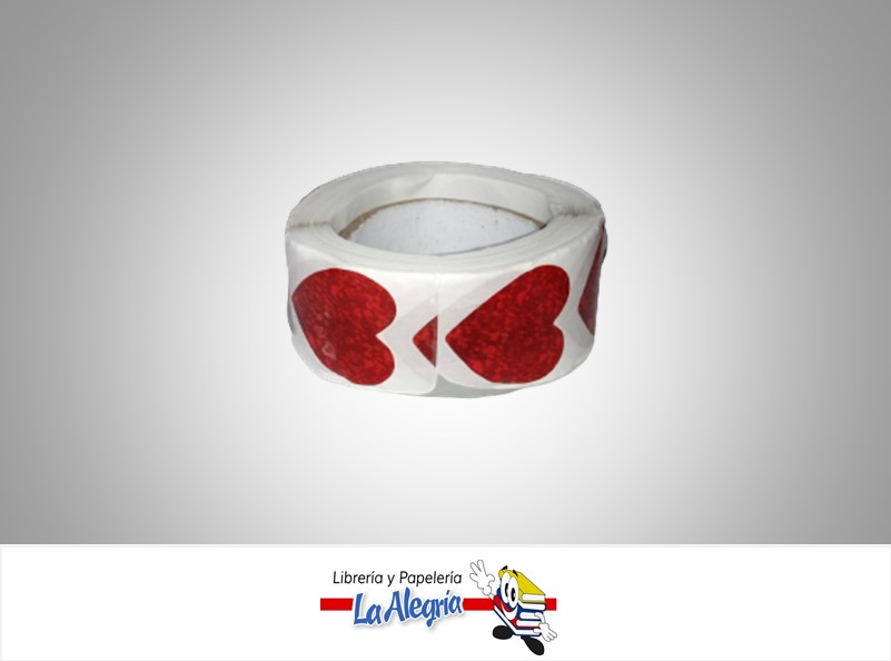 CALCOMANIA STICKER CORAZON SAN VALENTIN 2.5X2.5 CM PAQUETE 500 UND MARCA S/M