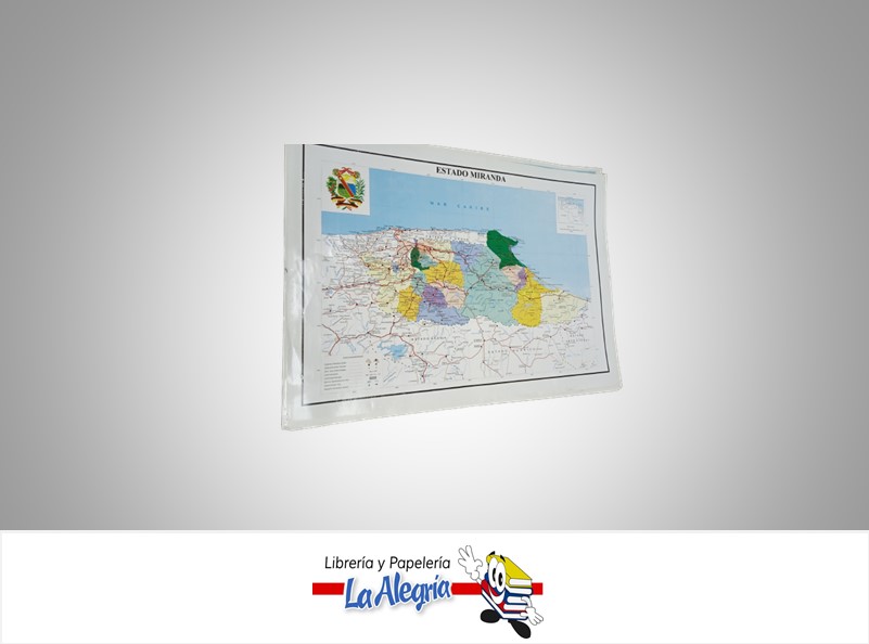 AFICHE GRANDE MAPA EDO MIRANDA MARCA S/M