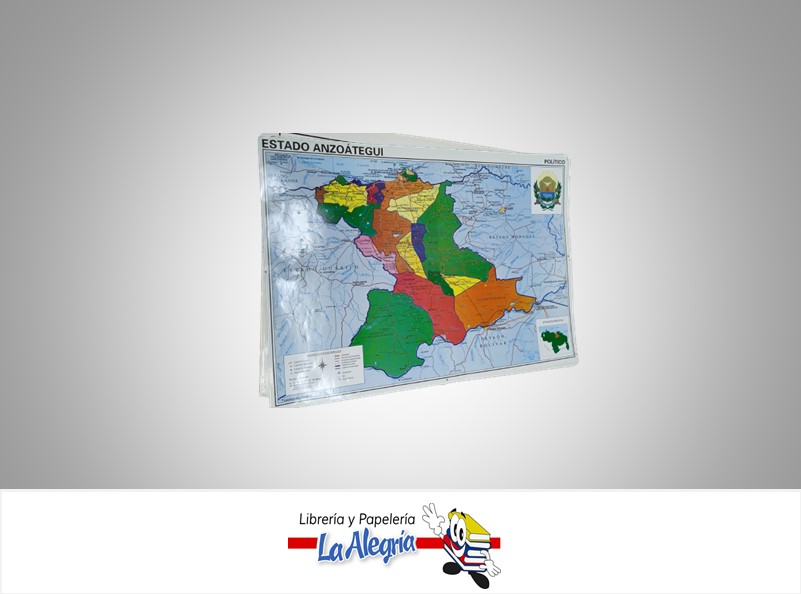 AFICHE GRANDE MAPA EDO ANZOATEGUI MARCA S/M