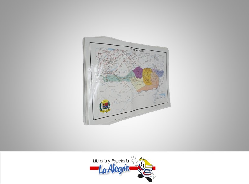 AFICHE GRANDE MAPA DEL EDO APURE MARCA S/M