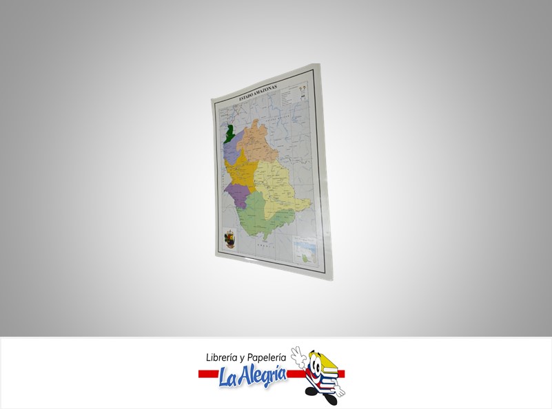 AFICHE GRANDE MAPA DEL EDO AMAZONA MARCA S/M