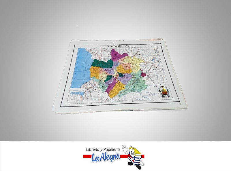 AFICHE GRANDE MAPA DEL EDO TRUJILLO MARCA S/M